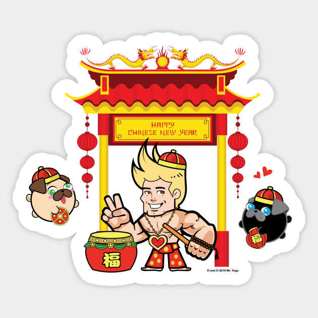 Mister Yoga - Chinese New Year Sticker