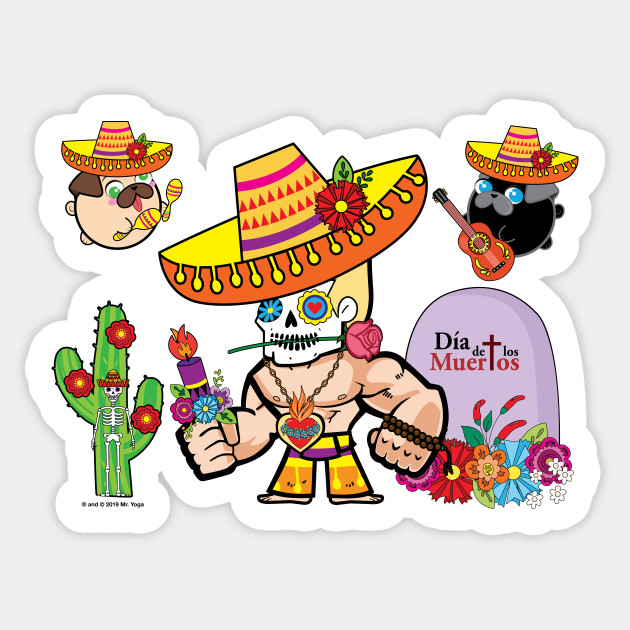Mister Yoga - Day of the Dead Sticker