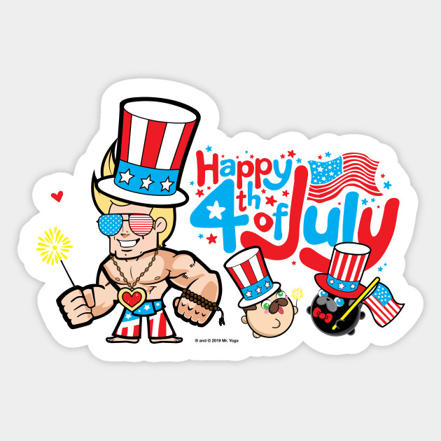 Mister Yoga - Independence Day Sticker